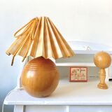 Folded wood ball lamp