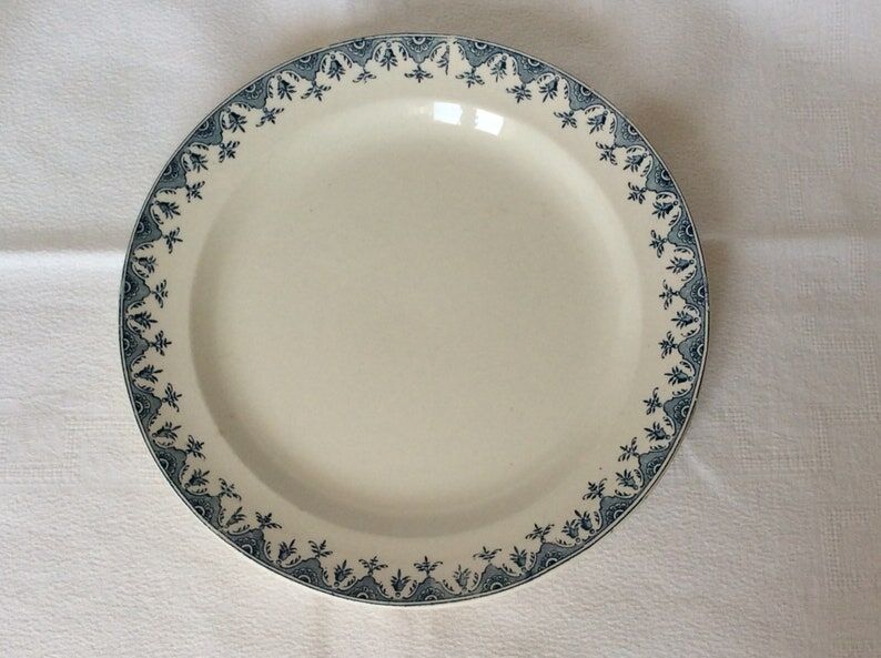 Round dish Terre de Fer navy blue L G model Doullens