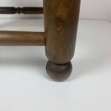 Wood Turned Bobbin Low Rush Chair in the manner of Charles Dudouyt, France, 1950s