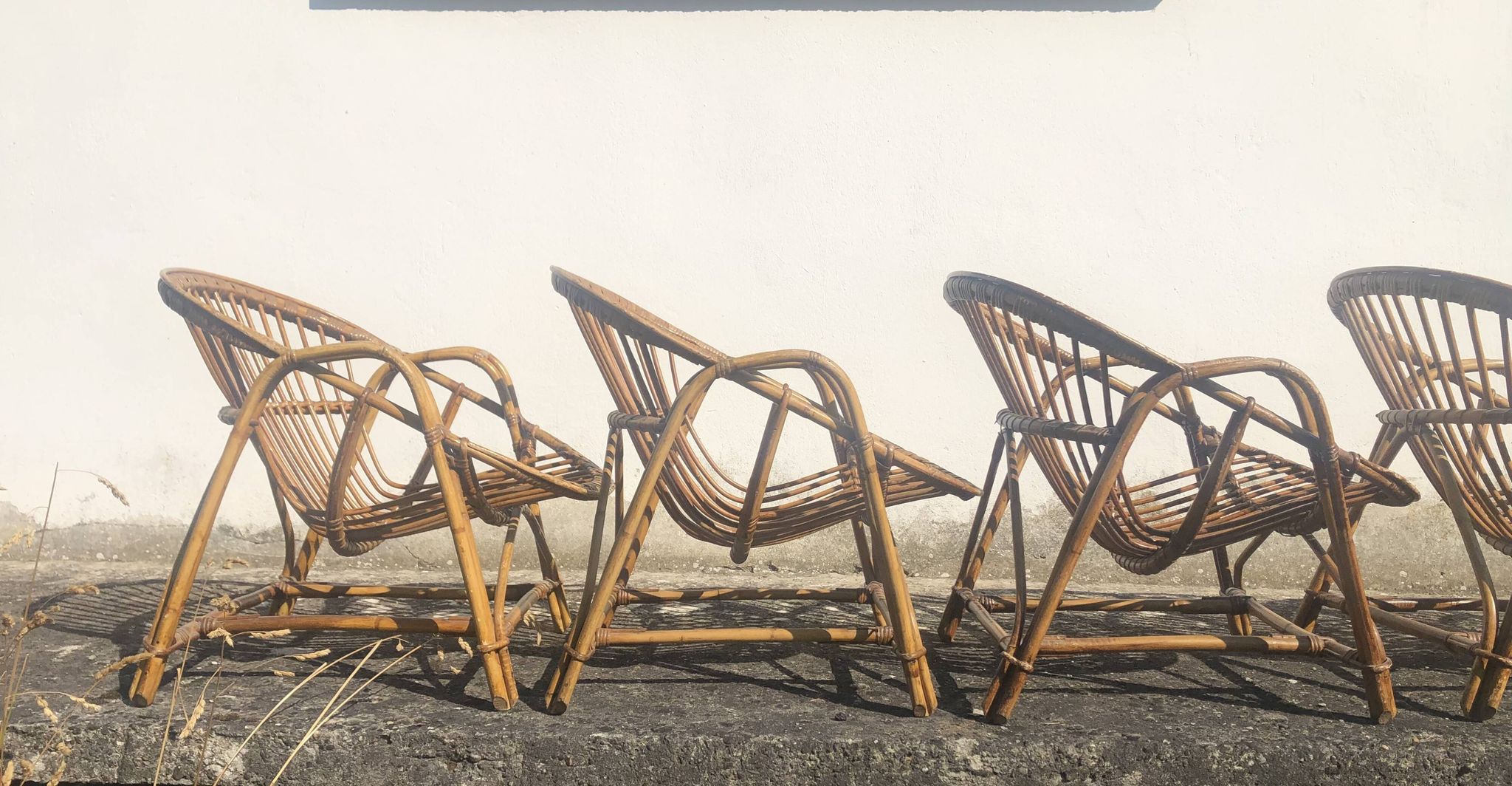 Vintage 1960s bamboo rattan chairs