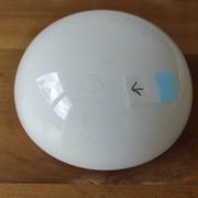 Demi-globe en opaline blanche hauteur 10 cm