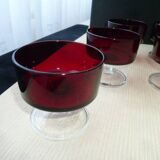 6 Vintage Luminarc Cups Ruby Color
