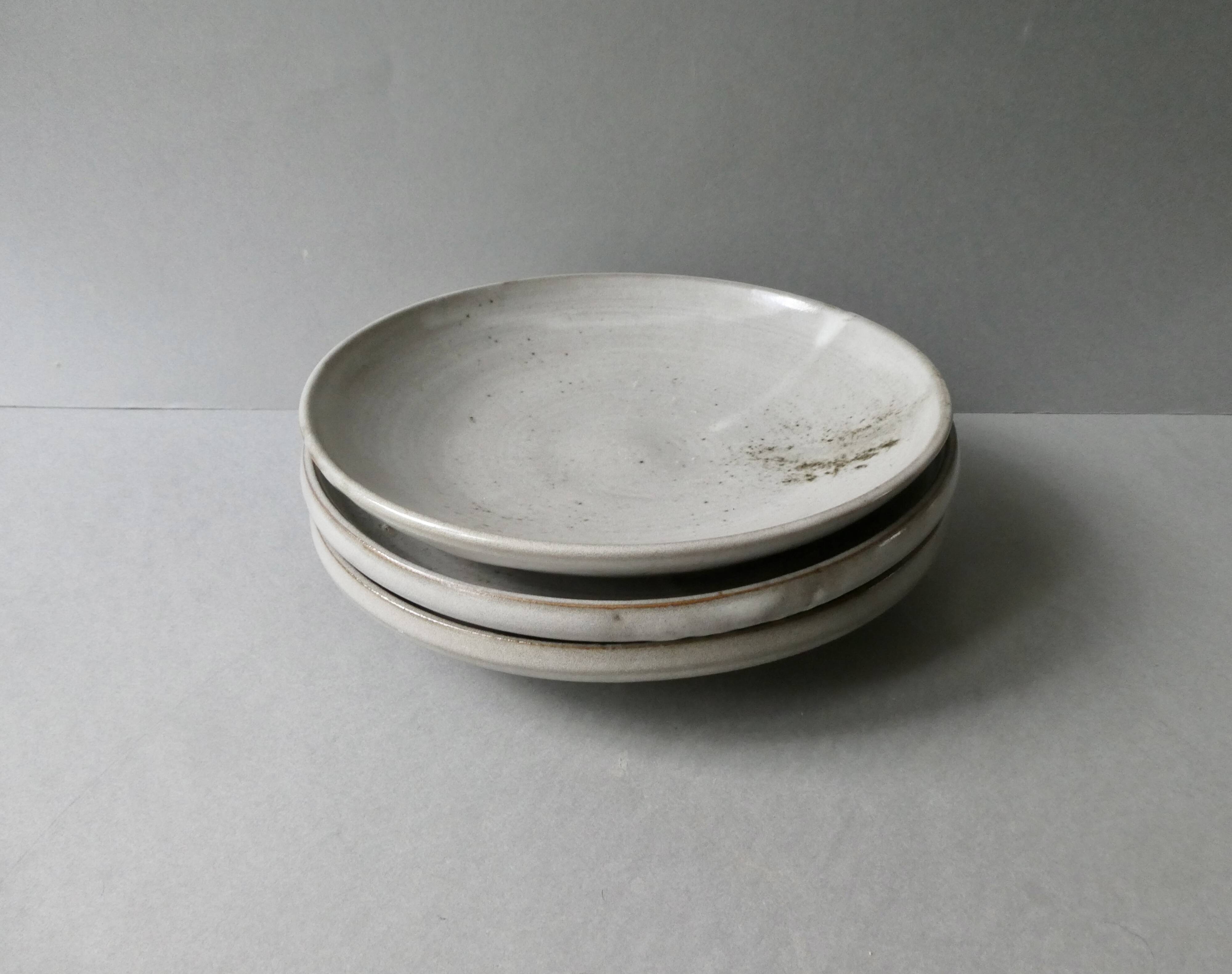3 plates or small dishes in stoneware Chantal and Thierry Robert