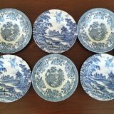 8 blue & white soup plates Broadhurst, Lunéville, Myott and Royal Sphinx Regout Maestricht