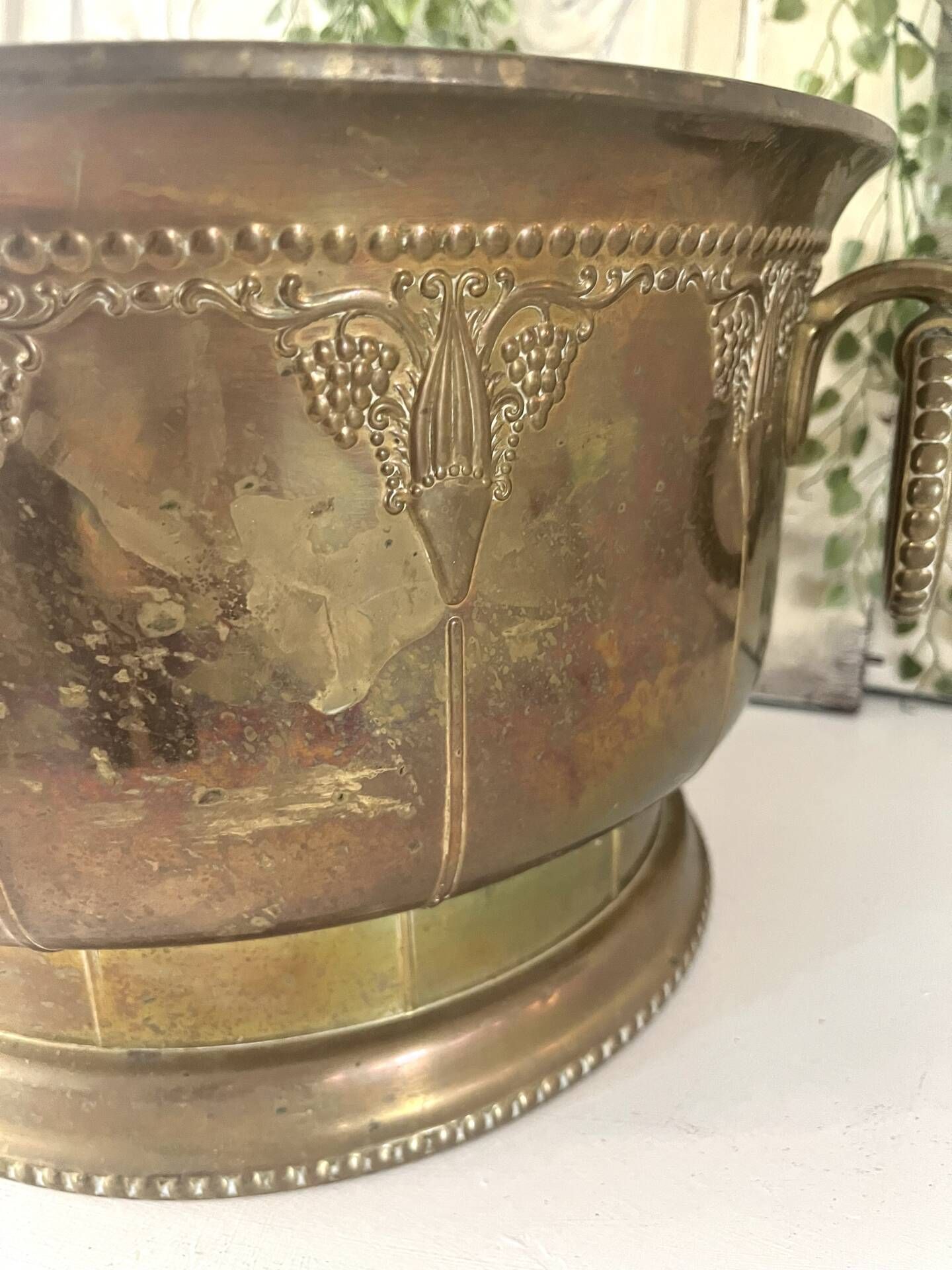 Ice Bucket, French Brass & Copper Champagne Vasque