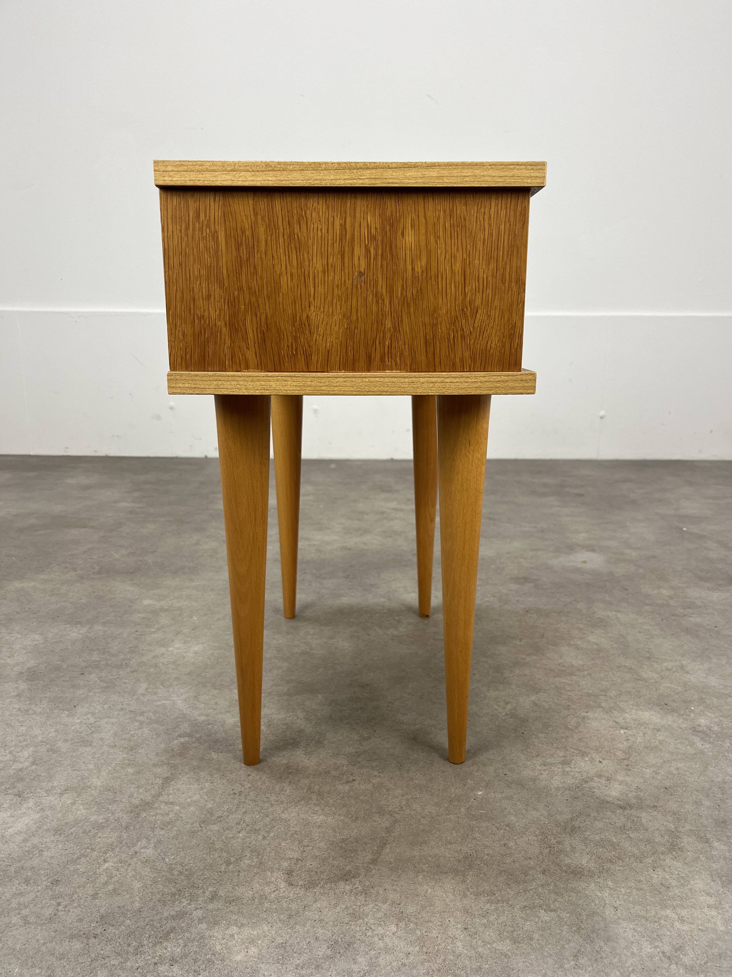 Vintage blond wood bedside table, 1960s