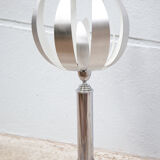 Vintage lamp, table lamp, chrome lamp with brushed steel blades, flower lamp, design lamp