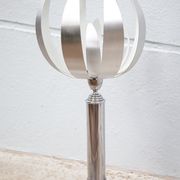 Vintage lamp, table lamp, chrome lamp with brushed steel blades, flower lamp, design lamp