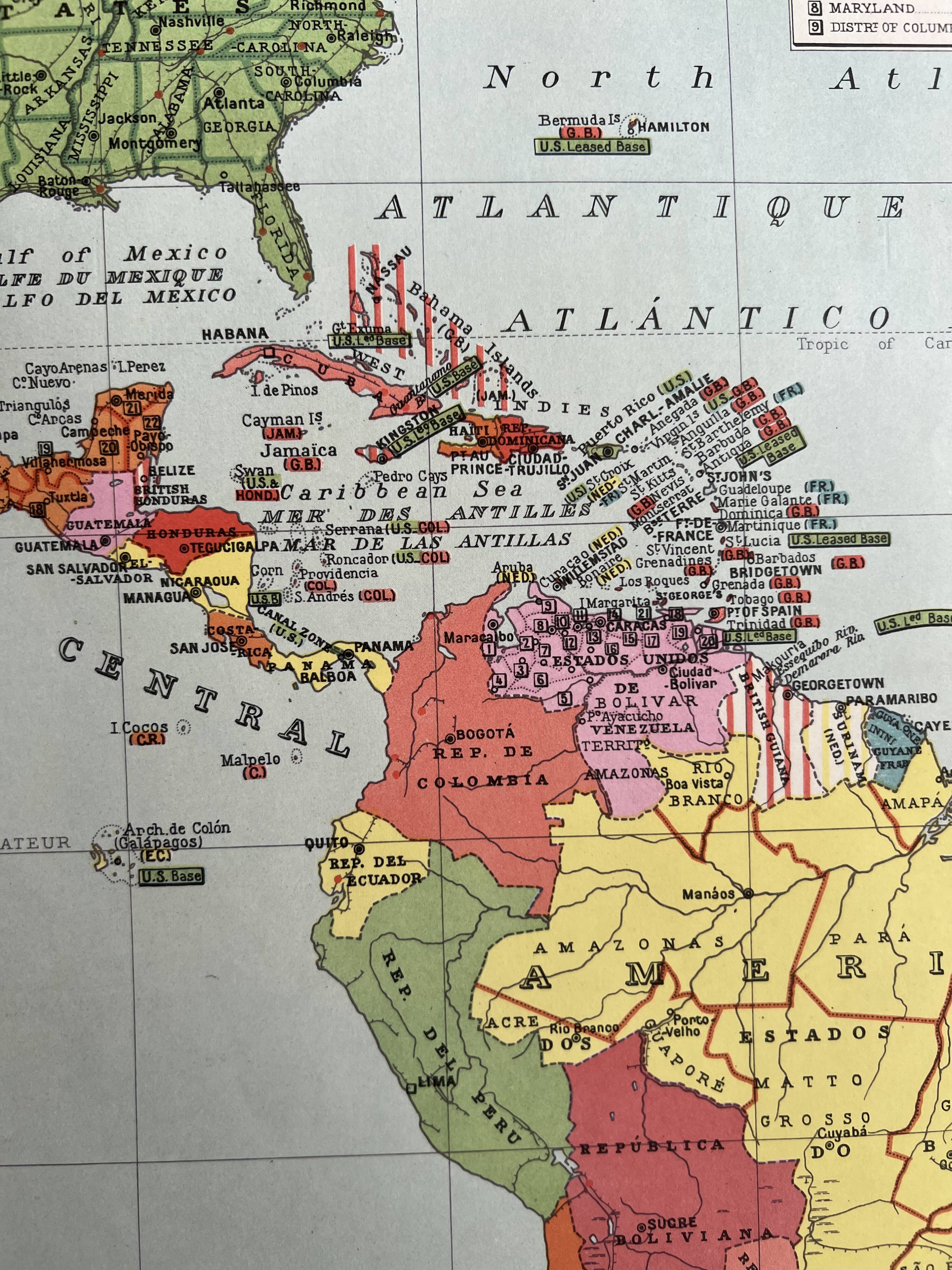 Old political map New World | Americas, Pacific, Oceania