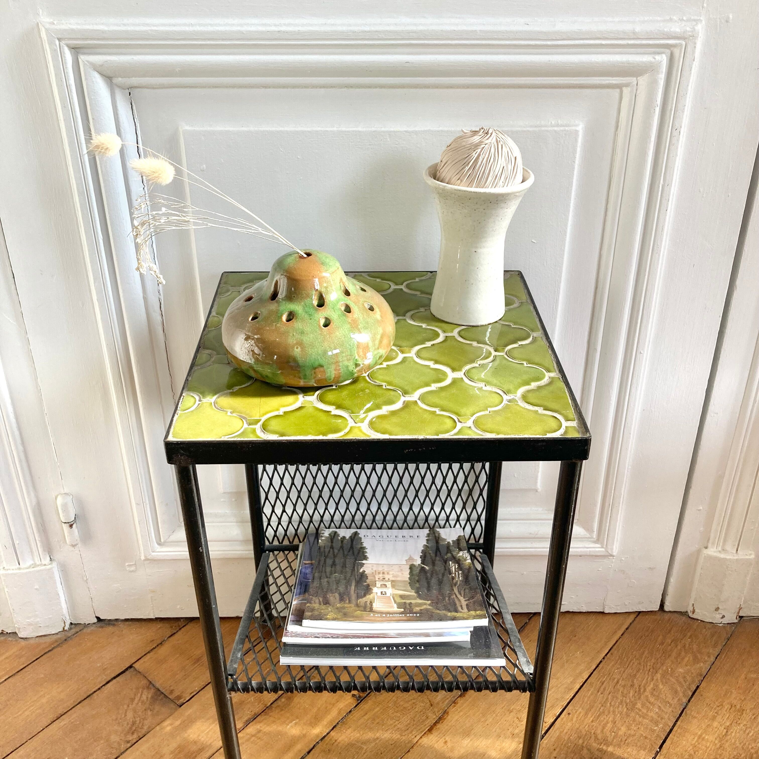 Vase pique flowers cracked ceramic