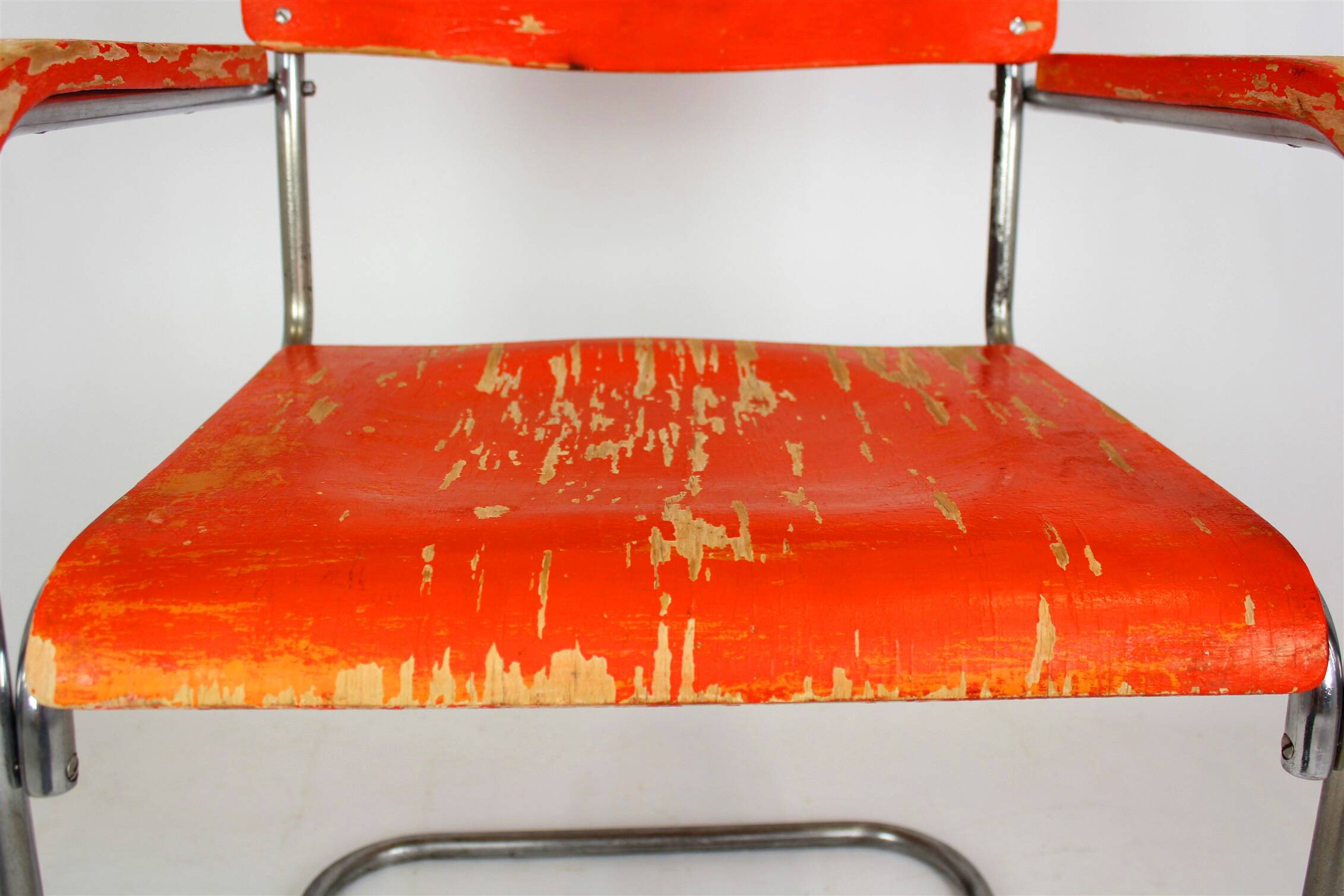 Bauhaus FN 74 Cantilever Chair in Plywood and Chrome by H.J. Hagemann, 1930s