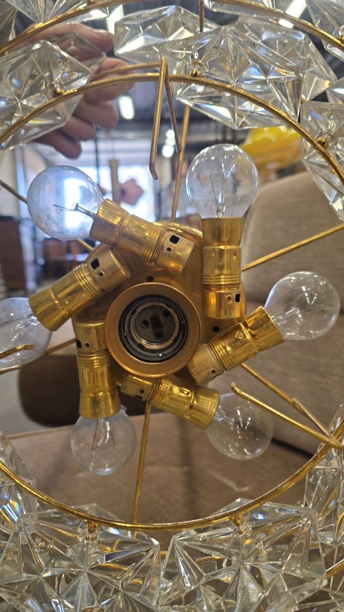 Lustre vintage en cristal kinkeldey