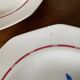 Saint Amand hollow plates decorated with red and blue flowers