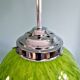 Grande suspension en vert moucheté vert et blanc, mid-century