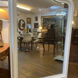 Louis Philippe mirror patinated in white by a lacquer artisan
