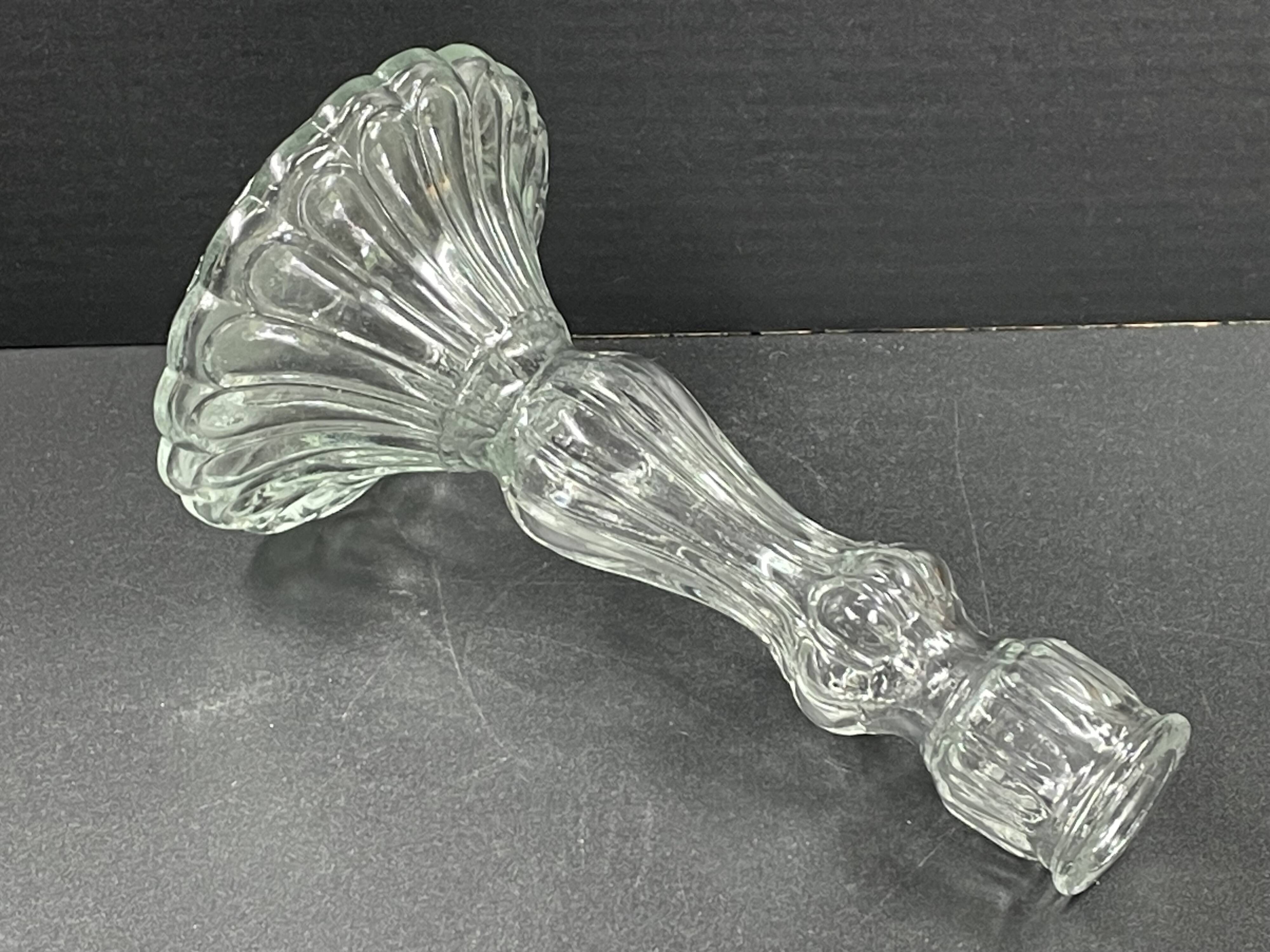 Molded glass candle holder trendy 22.5 cm