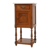 Table de nuit Art Déco en chêne avec plateau en marbre de Carrare, France années 1930