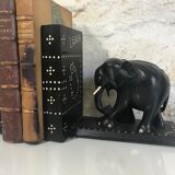 Wooden elephant bookends blackened around 1930