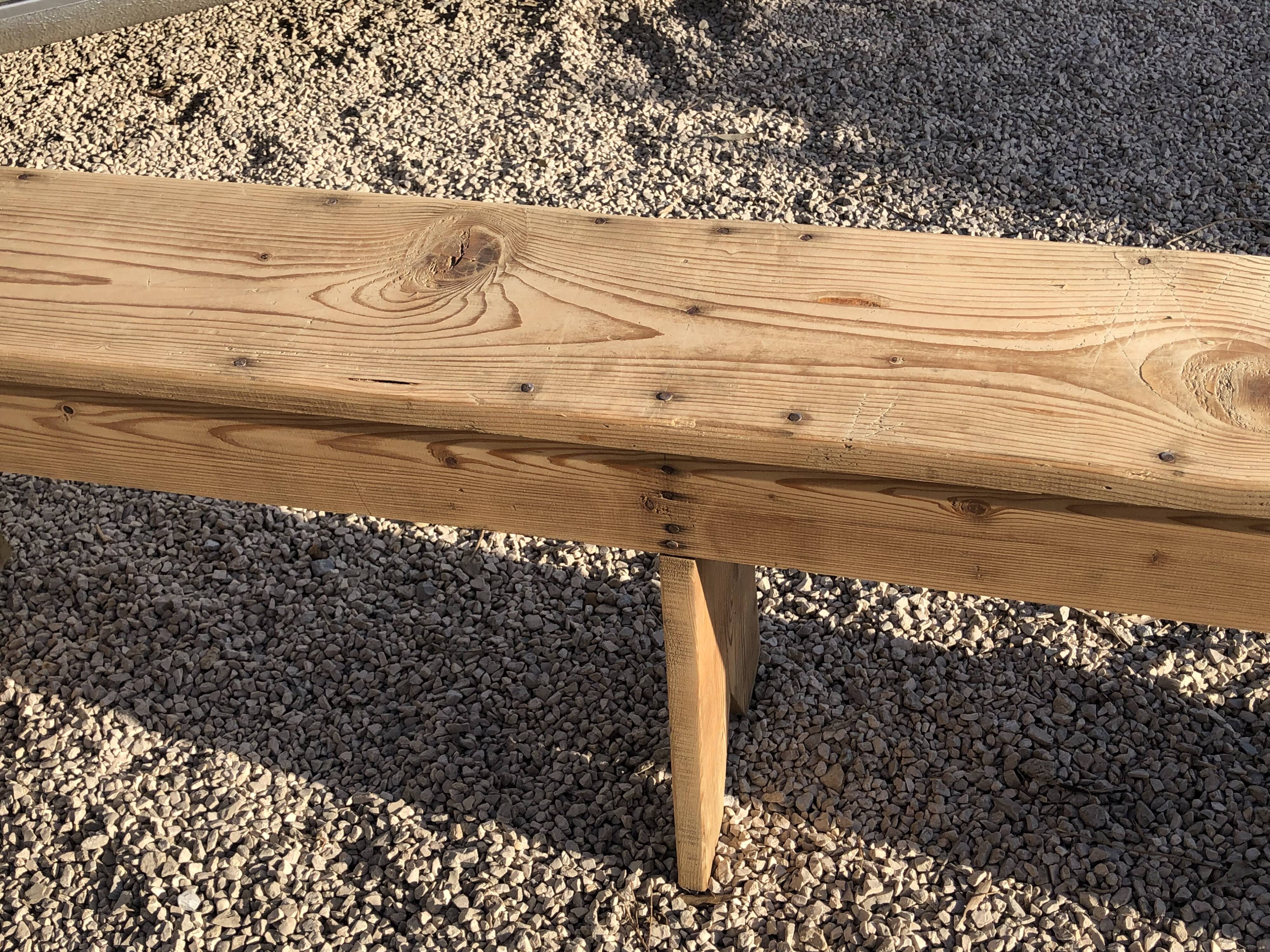 Rustic wooden bench