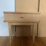 Vintage bedside table in blond wood