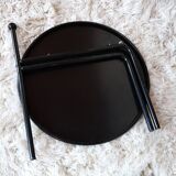 Folding black metal coffee tables with handle, 80s
