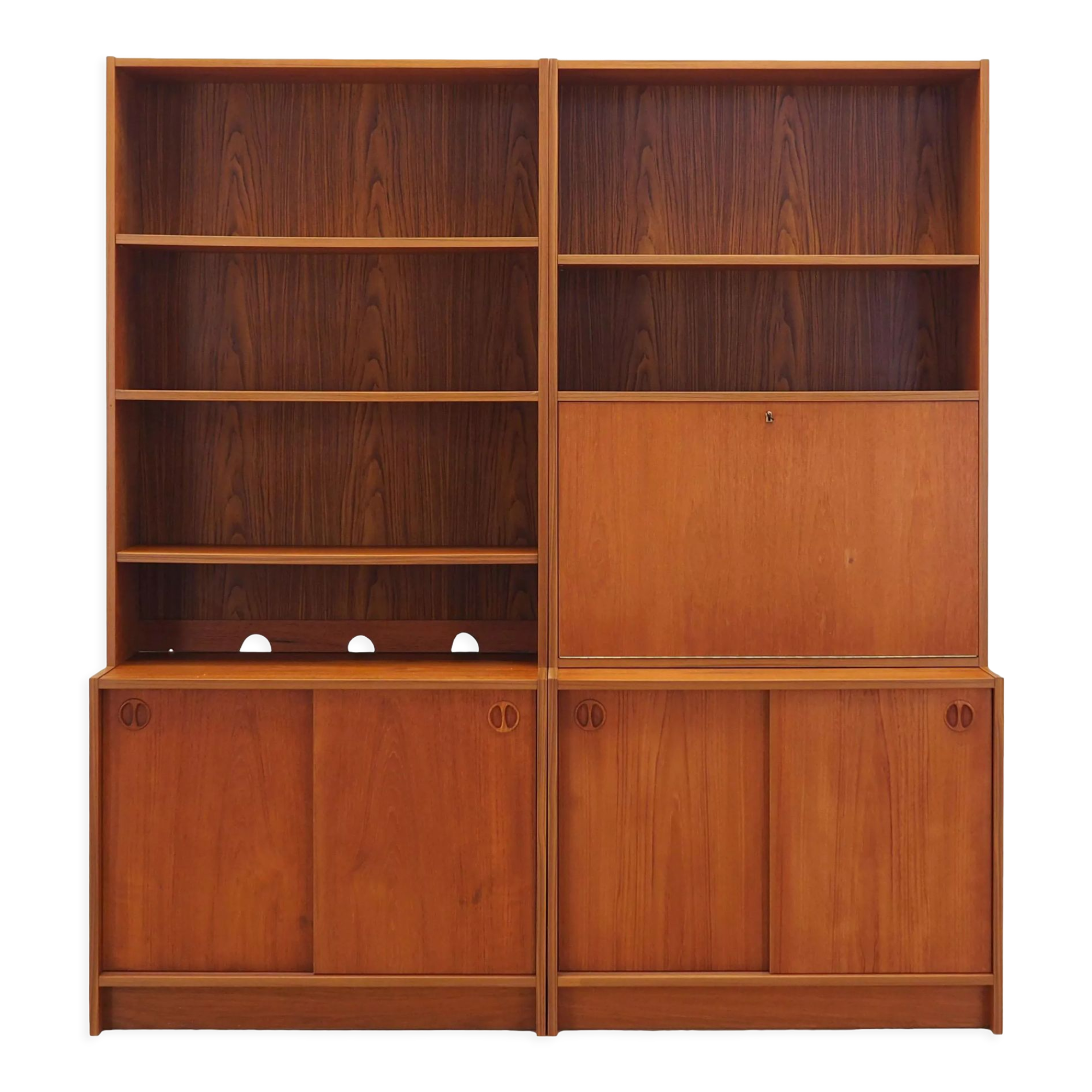 Set of teak bookcases, danish design, 1960s, production : denmark