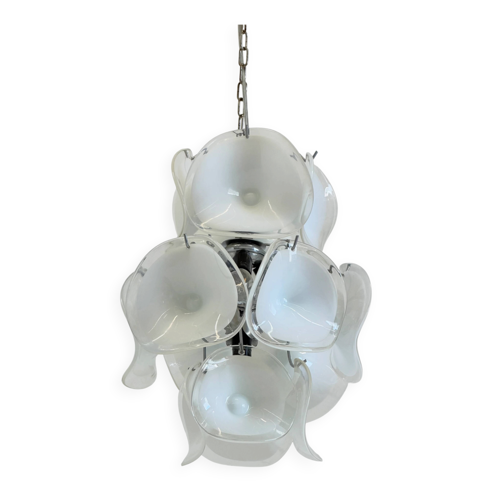 Gino Vistosi Murano glass chandelier with glass discs