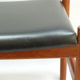 Ottoman - stool, teak - faux leather, Spottrup Denmark - 1960s