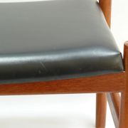 Ottoman - tabouret, teck - simili cuir, Spottrup Danemark - années 1960