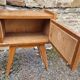 Ensemble lit et chevet en rotin 60's