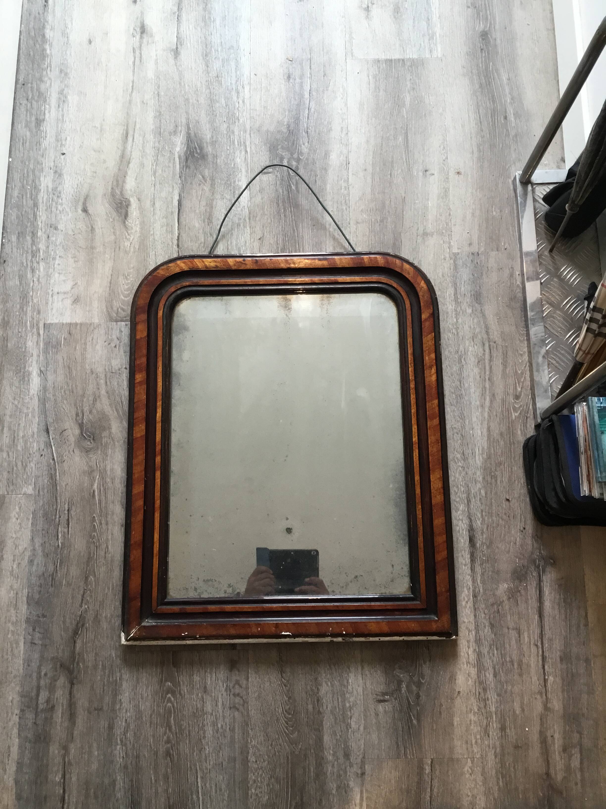 Wooden mirror in Louis Philippe style
