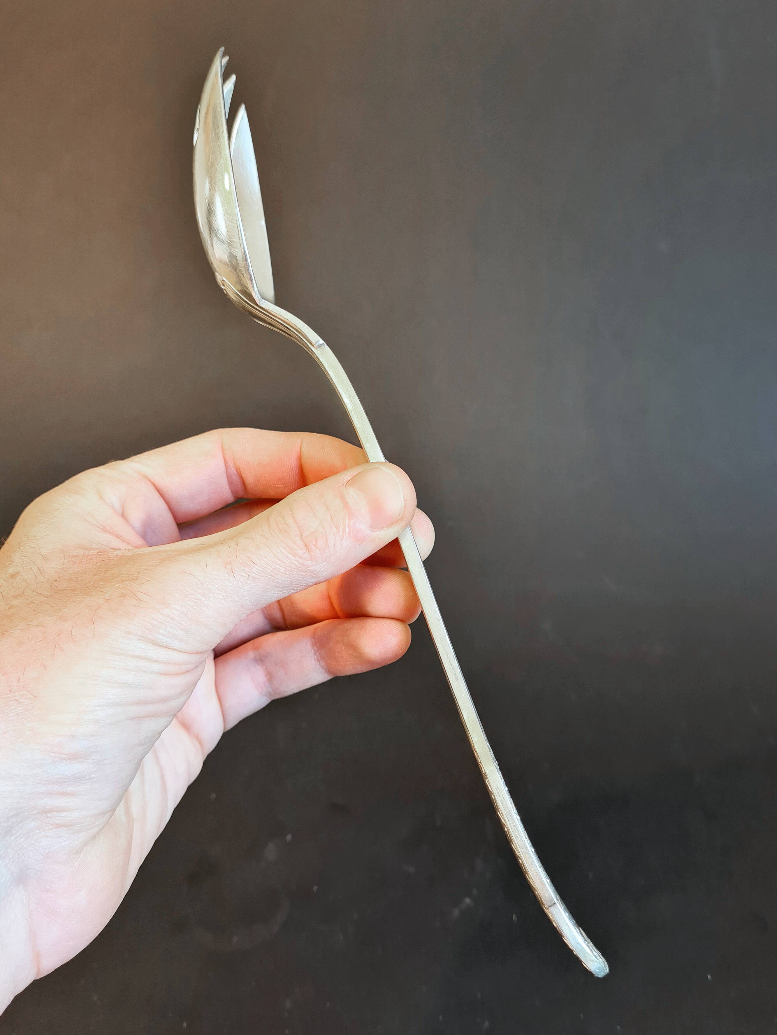 Elegant silver metal serving duo – Boulanger model - Ref 31
