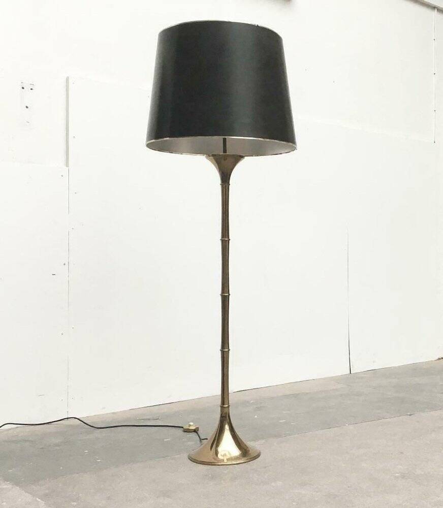 Hollywood Regency bamboo floor lamp by Ingo Maurer for M Design, 1960s.