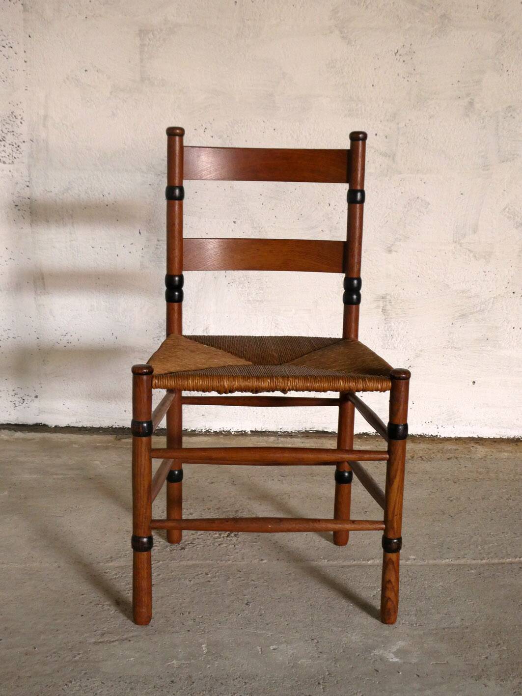 oak and straw chair, Amsterdam School, Netherlands
