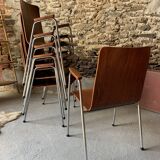 Ensemble de 6 fauteuils - Bois & métal -