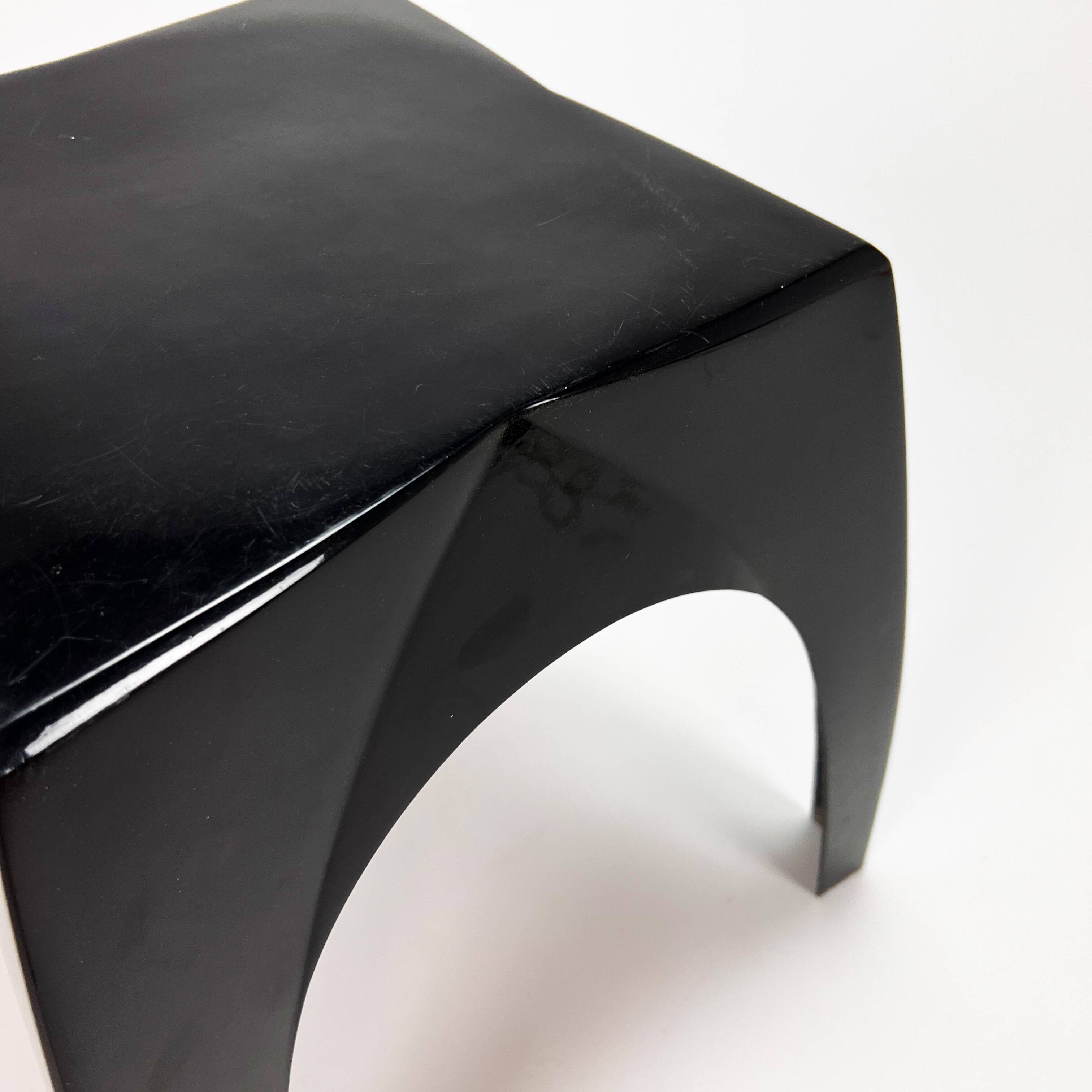 Italian fiberglass black stool, 1960s