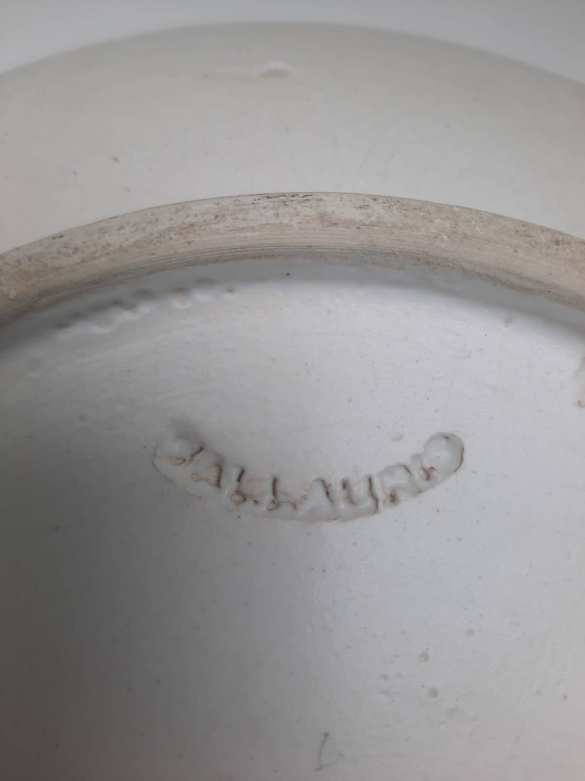 Vallauris 1950 Vintage cup with sun, star, and fish patterns.