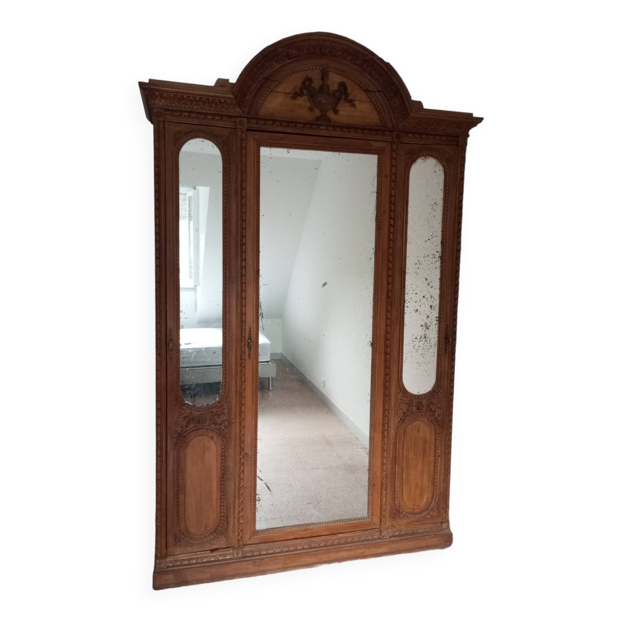 Old and large 3-door wardrobe