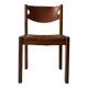 Chaise en bois d'orme et cuir camel Maison Regain, design France