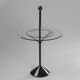 Side table in steel and glass, circa 1980
