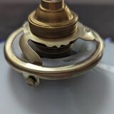 Hanging lampshade opaline serrated white/petrol blue art deco Ø24