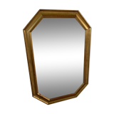 Octagonal Wall Mirror with Vintage Molded Gilded Wood Frame