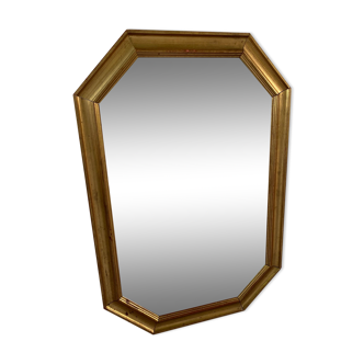 Octagonal Wall Mirror with Vintage Molded Gilded Wood Frame