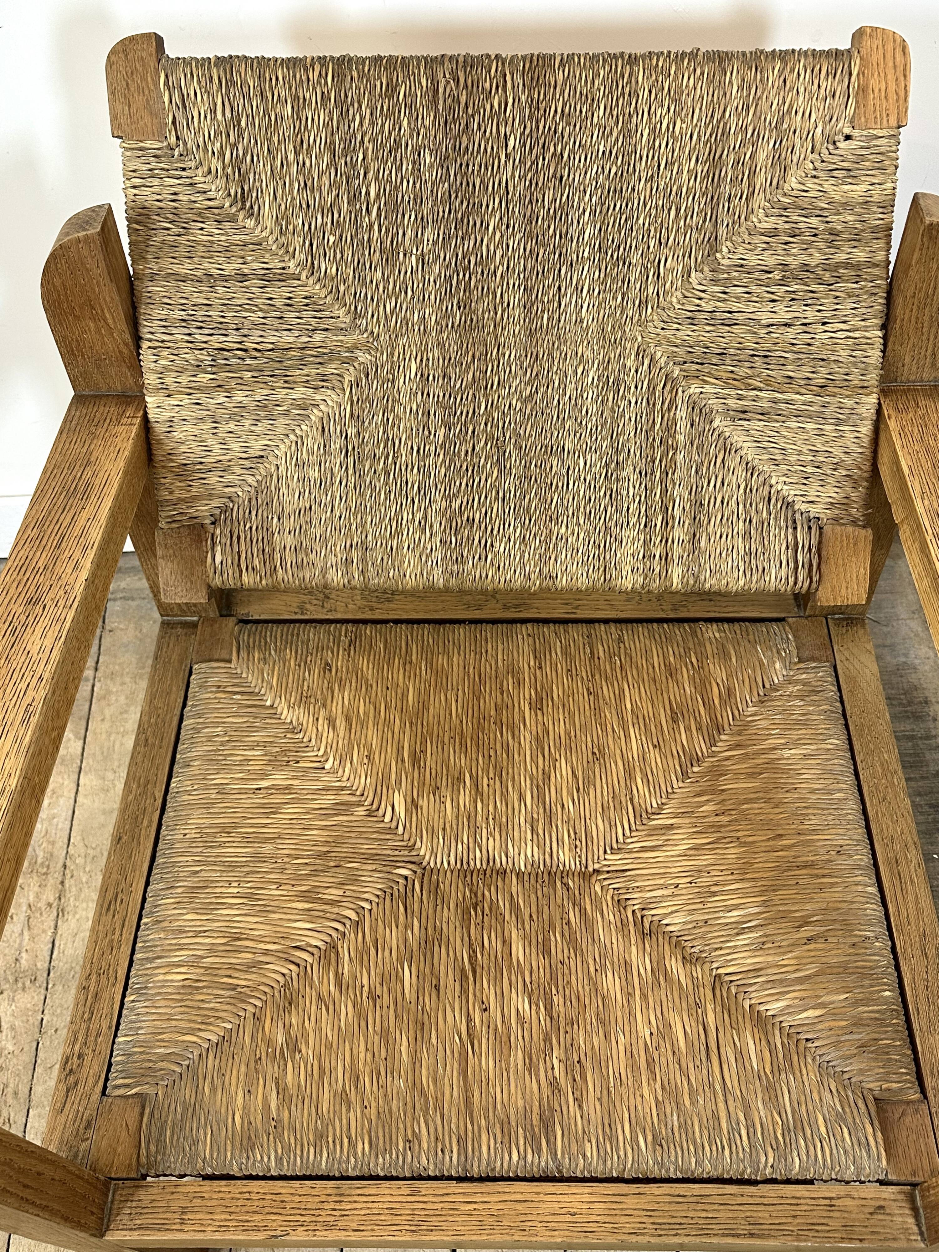 Brutalist armchair in oak 1950s