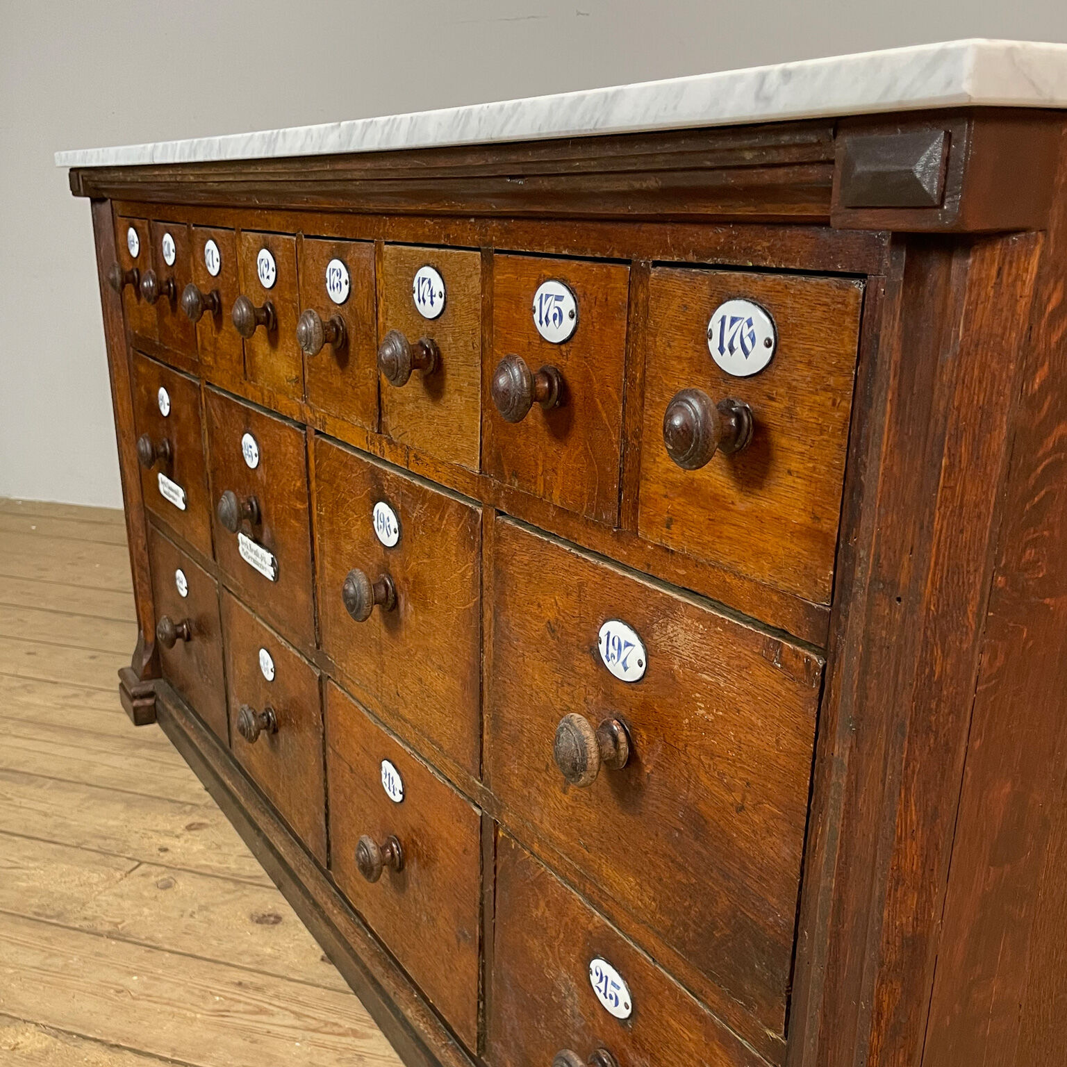 Apothecary Chest Of Drawers With Marble Top, 1930s