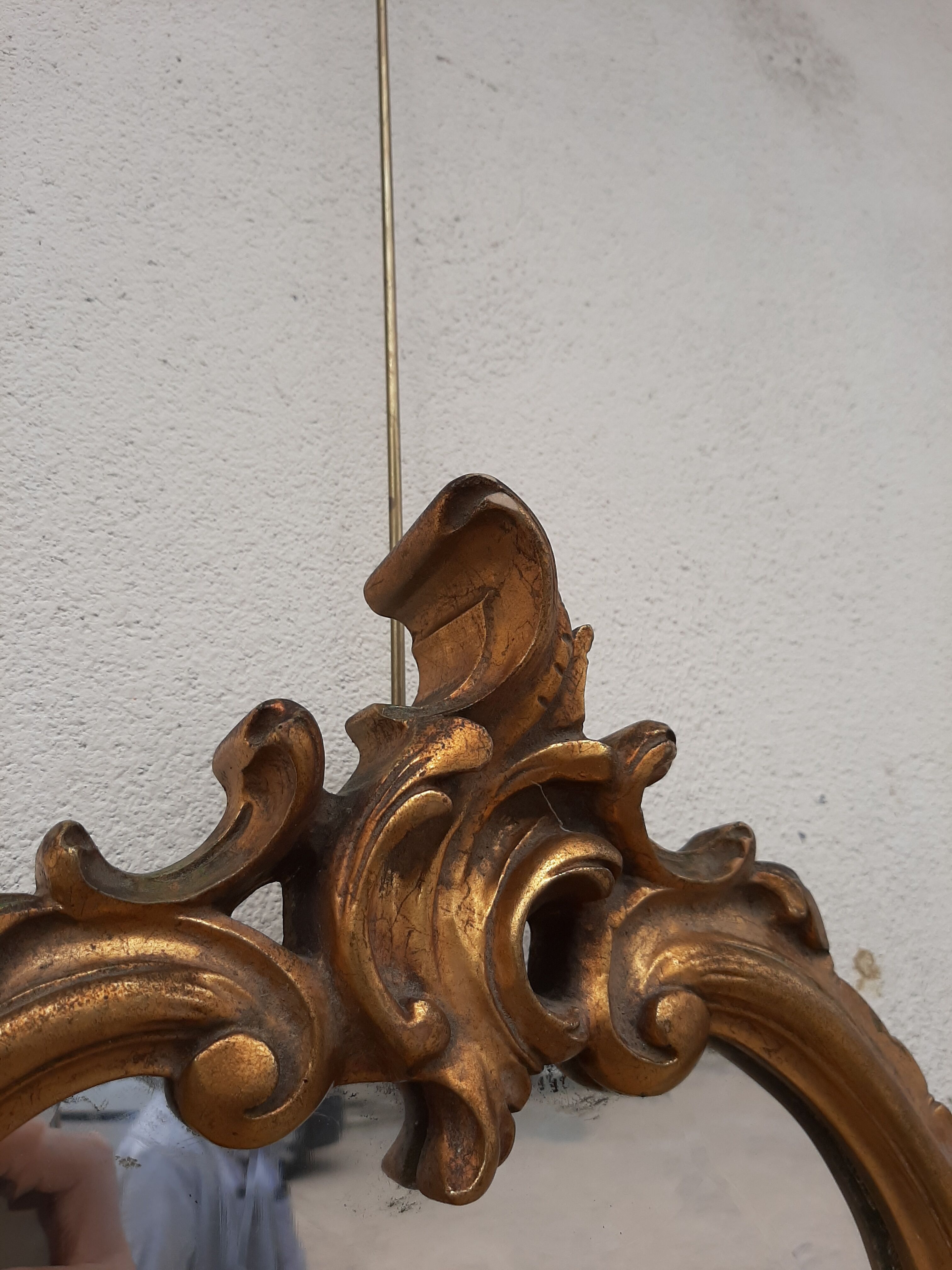 Miroir doré baroque style Louis XV biseauté
