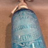 Former little siphon of bistro seltz water deco vintage blue bar Isère