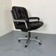 Mid-Century Italian Modernist Leather and Steel Adjustable Desk Chair, 1950s