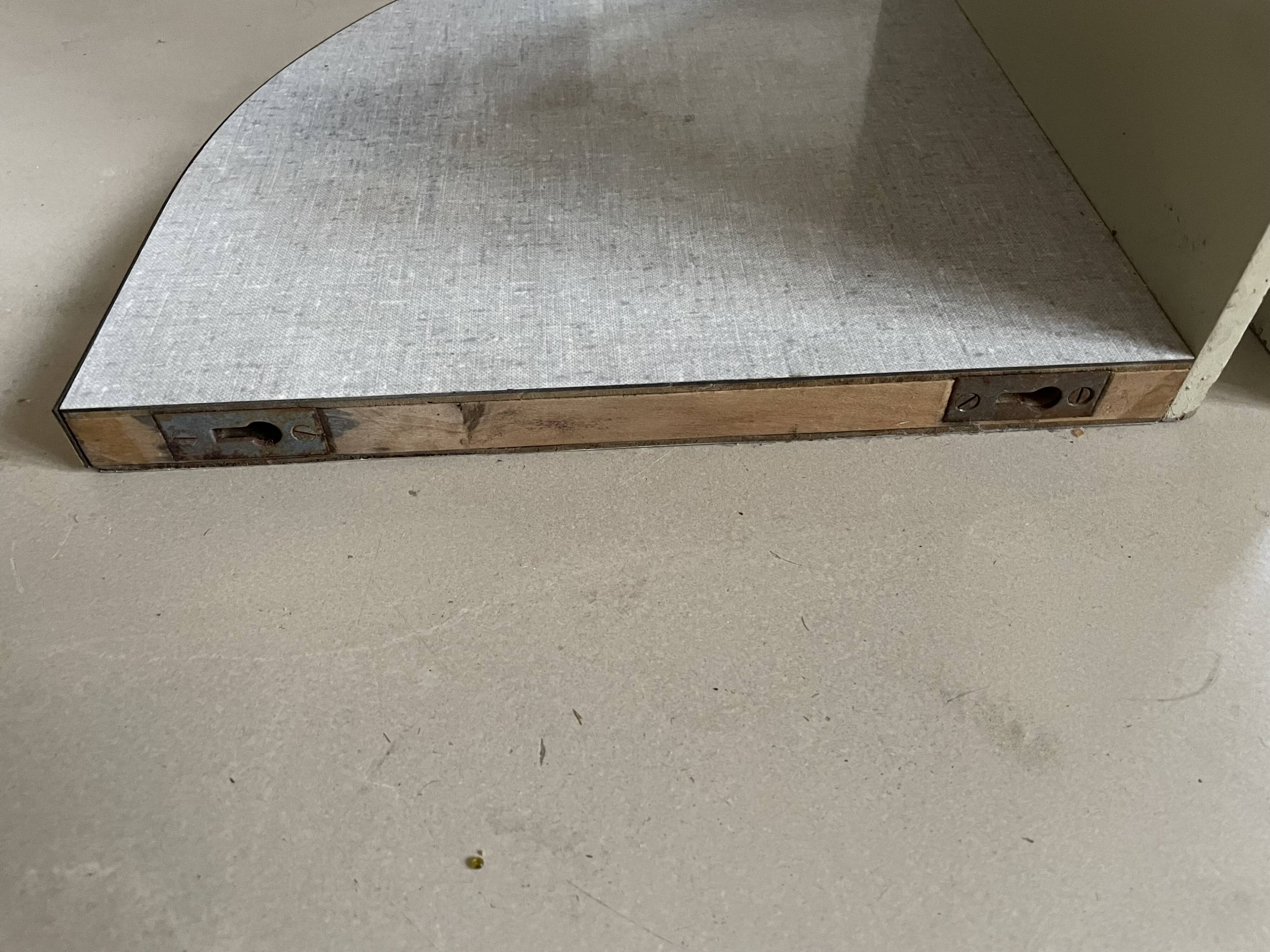 Set of 2 Formica corner shelves