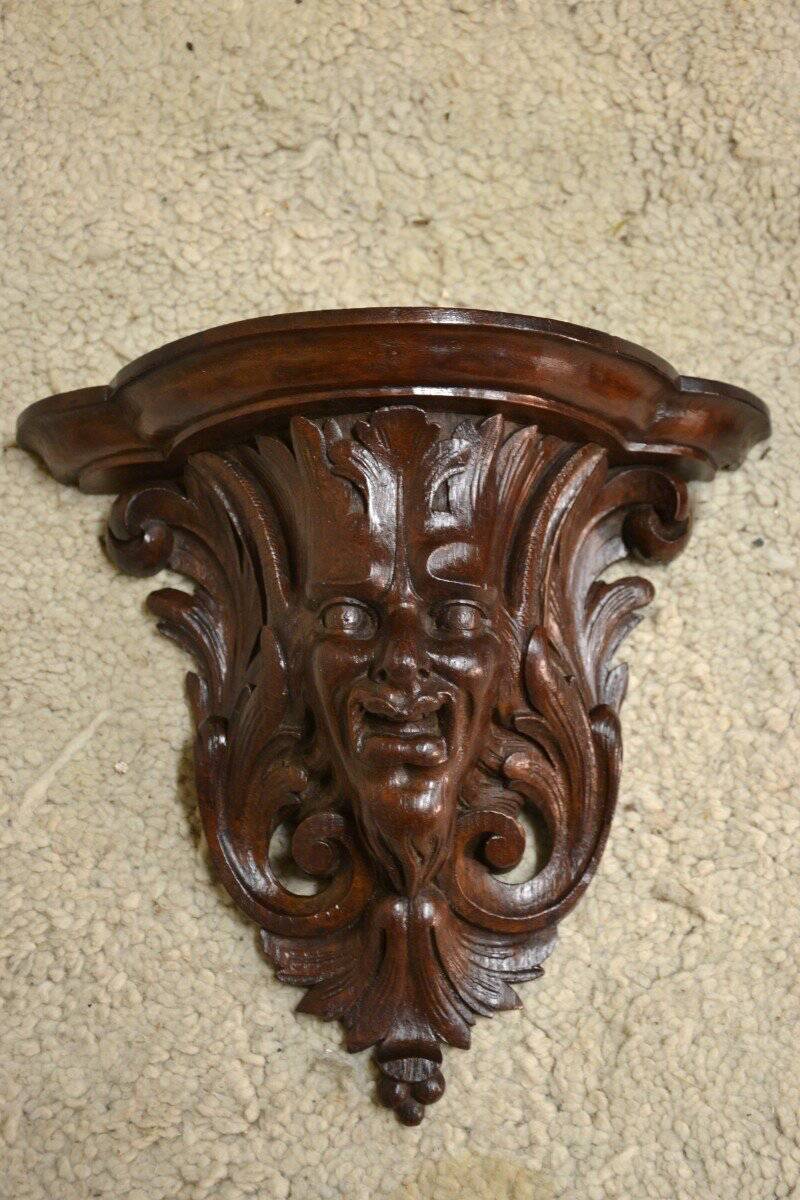 Pair of Small Oak Wall Consoles